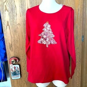 NWT Christopher CJ Banks Christmas Holiday top size X 14W